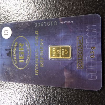 IGR GOLDGRAM 0.5 GRAM 999.9 FINE GOLD BAR