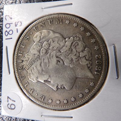 1892-S MORGAN SILVER DOLLAR