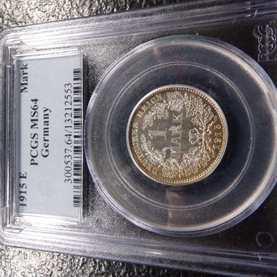 1915-E PCGS MS64 GERMANY SILVER 1 MARK