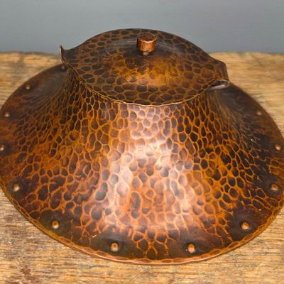 Sale Photo Thumbnail #90: Gustav Stickley Arts & Crafts Hammered Copper Ink