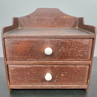Sale Photo Thumbnail #160: 1850-60s Miniture 2 Drawer Chest