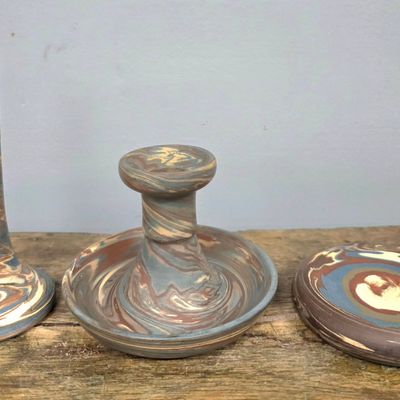 Sale Photo Thumbnail #2: Niloak Swirl Pottery Lot of 3