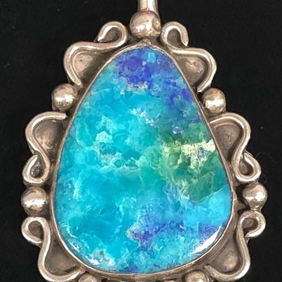Sale Photo Thumbnail #38: Kewa Nick Garcia Sterling and Lapis Pendant