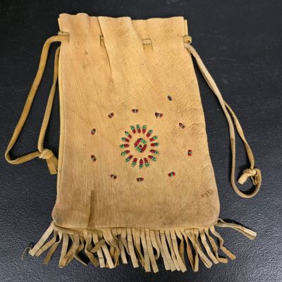 Sale Photo Thumbnail #49: Native American Leather Pouch-Medicine Bag