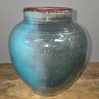 Sale Photo Thumbnail #257: 1933 Pisgah Forest Chinese Blue Glazed Jar