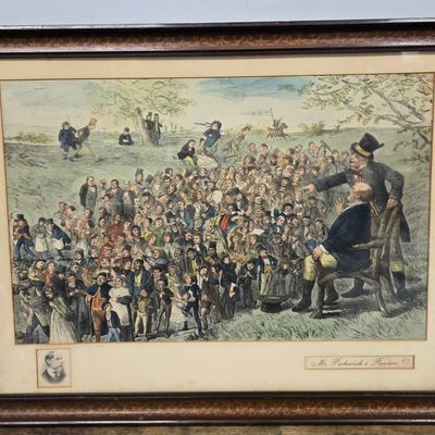 Sale Photo Thumbnail #186: 1870 Framed Mr. Pickwicks Reception Lithograph