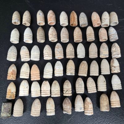 Sale Photo Thumbnail #196: Civil War Lead Bullet Lot of 58