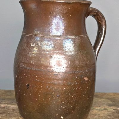 Sale Photo Thumbnail #87: Signed JA Bishop Jugtown Georgia 1gal Pitcher