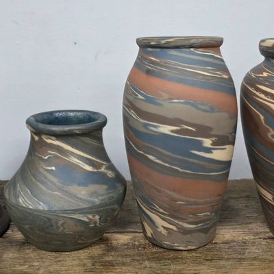 Sale Photo Thumbnail #6: Niloak Swirl Pottery Vase Lot of 4