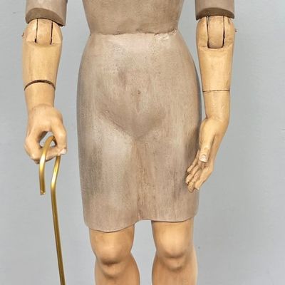 Sale Photo Thumbnail #183: Articulated Wooden Carved Santos Figure 19th Cent.