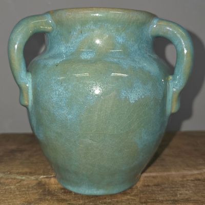 Sale Photo Thumbnail #271: Pisgah - Aunt Nancy Signed Triple Handle Vase