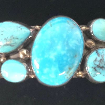 Sale Photo Thumbnail #37: Gilo & Grace Nakai Sterling & Turquoise Bracelet