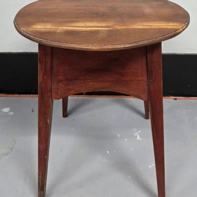 Sale Photo Thumbnail #59: Fine Georgia Red Painted Heart Pine Table