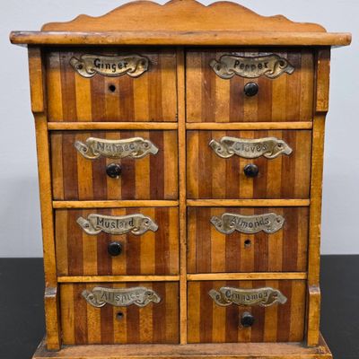 Sale Photo Thumbnail #159: 1890-1900s Primitive Spice Rack 8 Drawers