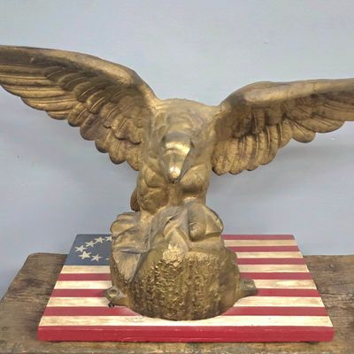 Sale Photo Thumbnail #53: Lage 19th Century Gilt Bronze Figure of an Eagle
