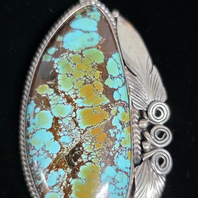 Sale Photo Thumbnail #30: Signed Justin Morris Navajo Silver Pendant