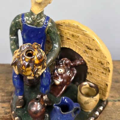 Sale Photo Thumbnail #225: Billy Ray Hussey Folk Pottery Figural