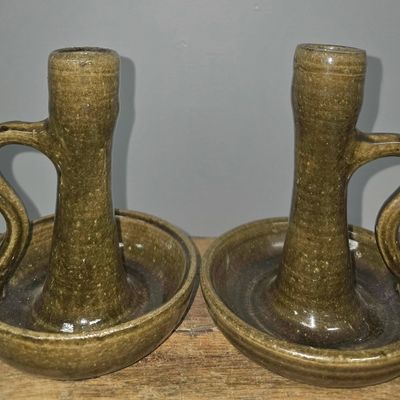 Sale Photo Thumbnail #247: Pair of John Meaders Candle Sticks