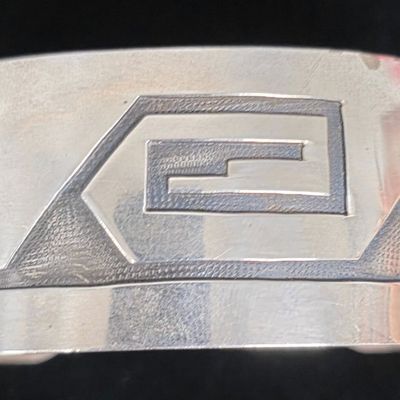 Sale Photo Thumbnail #34: Sterling Silver Signed WA Hopi Decorated Bracelet