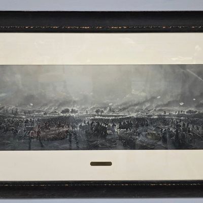 Sale Photo Thumbnail #197: Framed Lithpgraph of Battle of Gettysburg