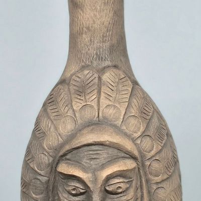 Sale Photo Thumbnail #17: Susan Cornett Native American Face Bottle