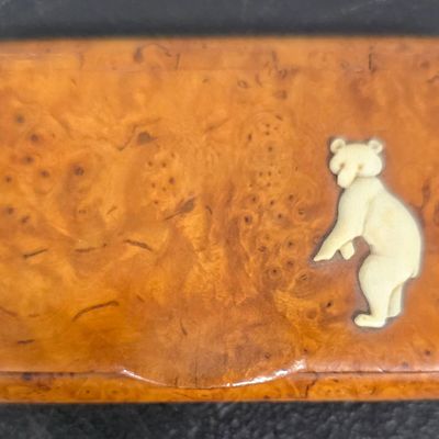 Sale Photo Thumbnail #161: Rusian Karelian Buch Trinket-Cigarette Box w/Bear