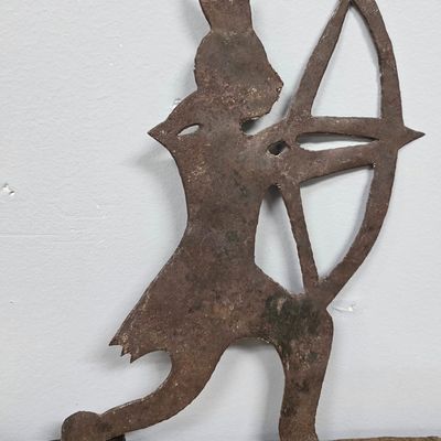 Sale Photo Thumbnail #47: Folk Art American Indian w/Bow Tin Weather Vane