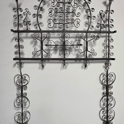 Sale Photo Thumbnail #81: Hand Forged Wrought Iron Folk Art Hanging Rack