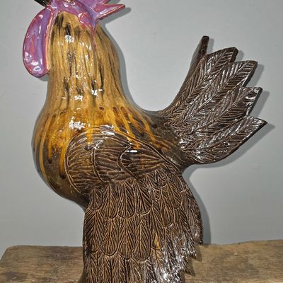 Sale Photo Thumbnail #216: Ram Pottery-Claude & Vikki Miller Folk Rooster