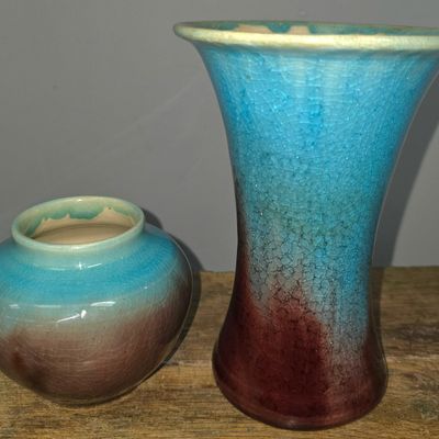 Sale Photo Thumbnail #269: Pisgah Forest Chinese Blue Vase Lot of 2