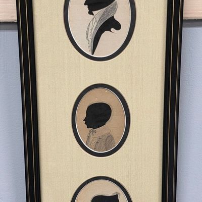 Sale Photo Thumbnail #181: Early American Family Silhouette Cut Out-Drawings