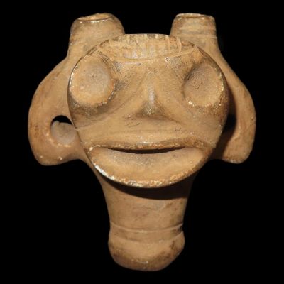Sale Photo Thumbnail #123: 3 1/8" Pre-Columbian Taino Human Effigy Inhaler / Cohoba, Motley COA, Colombia
