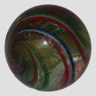 Sale Photo Thumbnail #484: 1 3/4" Huge Antique German Swirl Handmade Marble, Very Large Example