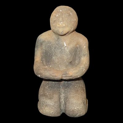 4 3/4" Mississippian Human Effigy Statue, Motley COA, Benton Co., Tennessee, Ex. Jack Roberts Collection