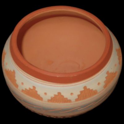 Sale Photo Thumbnail #348: 4 1/4" Navajo Hand-Etched Jar, Signed, Southwestern Pottery