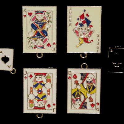 Sale Photo Thumbnail #589: Vintage Poker Playing Card Watch Fobs, Charms & Pendants