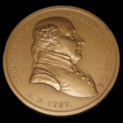 Sale Photo Thumbnail #465: 3" Vintage John Adams Indian Peace Medal