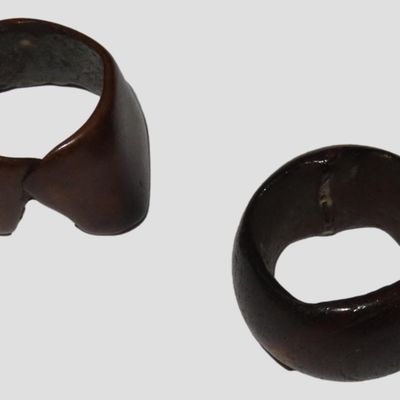 Sale Photo Thumbnail #436: Pair of Pre-Columbian Bone Rings or Beads, Mexico
