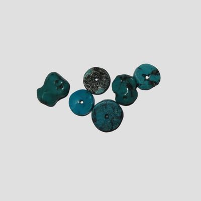 Sale Photo Thumbnail #590: Lot of Turquoise Drilled Beads, Arizona