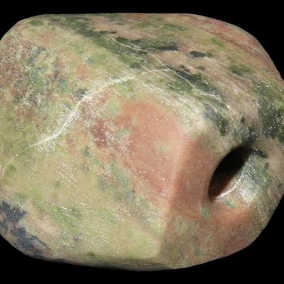 2 1/2" Bannerstone, Mathews COA, Green Quartz, Spencer Co., Indiana