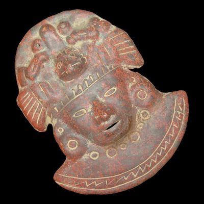 Sale Photo Thumbnail #665: Pre-Columbian-Style Aztec Human Effigy Mask