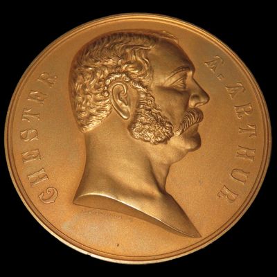 Sale Photo Thumbnail #530: 3" Vintage Chester A. Arthur Indian Peace Medal