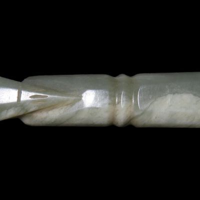 Sale Photo Thumbnail #171: 2 7/8" Pre-Columbian Human Effigy Axe God Pendant, Jade, Costa Rica