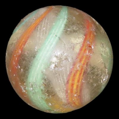 Sale Photo Thumbnail #555: 1 5/8" Huge Antique German Swirl Handmade Marble, Nice Large Example