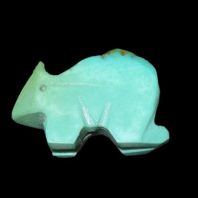Sale Photo Thumbnail #371: Zuni Bear Animal Fetish Bead / Pendant, Stone, New Mexico