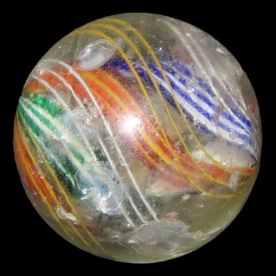 Sale Photo Thumbnail #519: 1 3/4" Huge Antique German Swirl Handmade Marble, Nice Large Example