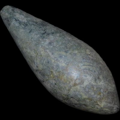 Sale Photo Thumbnail #133: 4 1/8" Hardstone Grooved Plummet, Motley COA, Southern Illinois