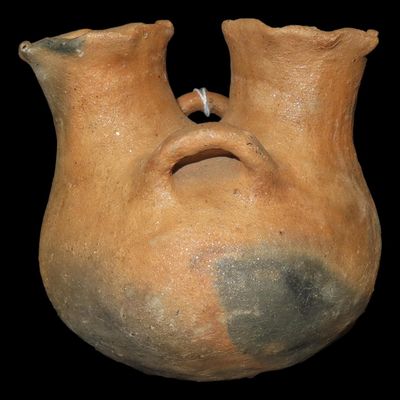 4 1/2" Picuris Pueblo Wedding Vase, Southwestern Pottery