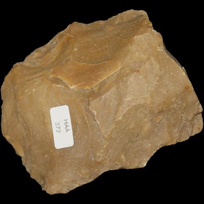 Sale Photo Thumbnail #370: 4 3/4" Acheulean Early Man Blade / Paleolithic Hand Axe, France, Reported 150,000-250,000 Years Old