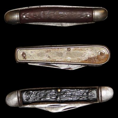Sale Photo Thumbnail #597: Lot of 3 Vintage U.S.-Made Pocket Knives